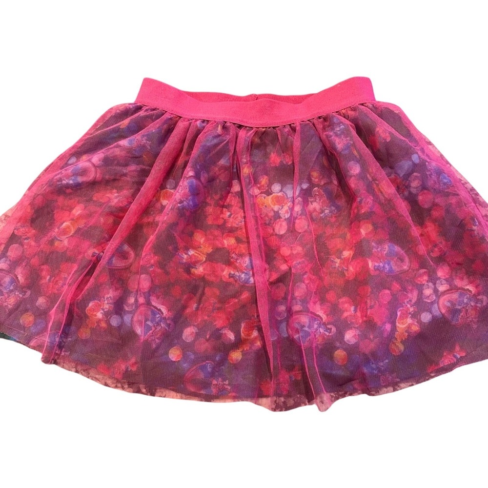 DreamWorks Trolls Girls Pink Mesh Skort Poppy Character Print Size L‎ 10/12